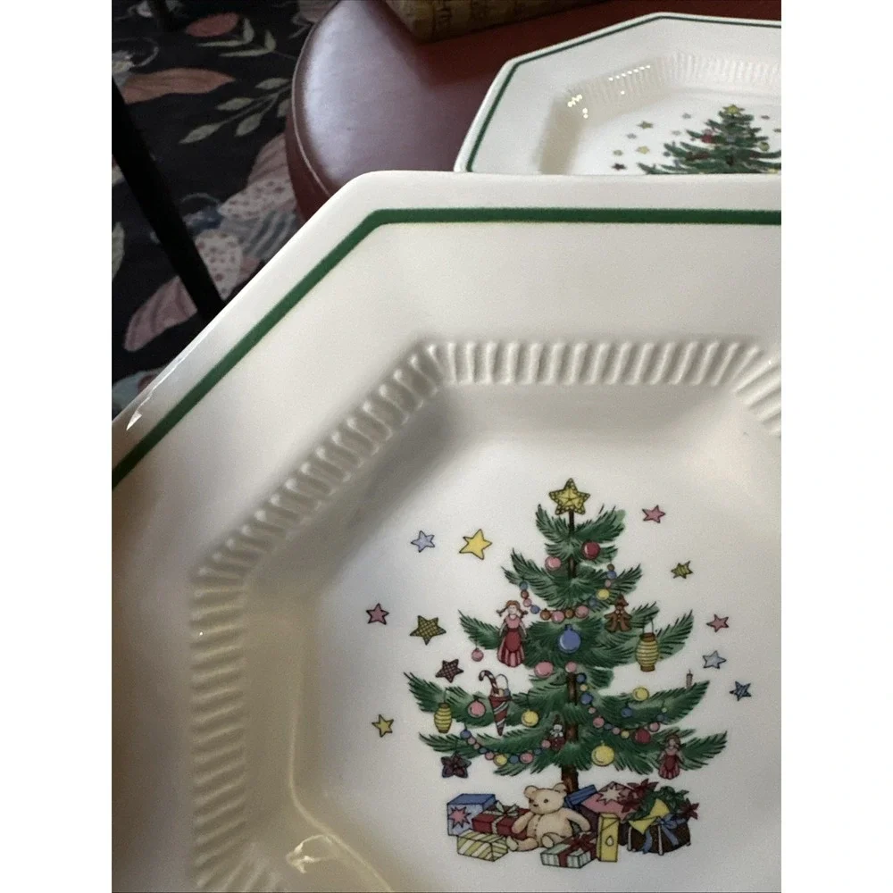 Set Of 6 Nikko Christmastime Rimmed Soup Bowls/Ironstone/8